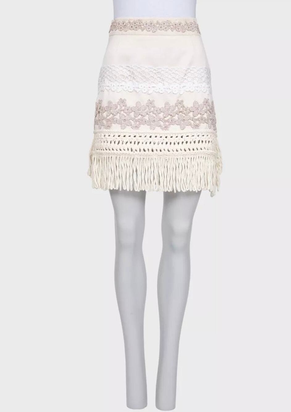 Louis Vuitton White Knit Skirt - Size FR36/S
